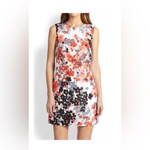 RED VALENTINO 100% silk Abstract Flower Print Mini Dress size 0 38 bow back